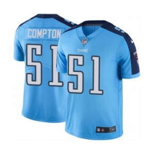 Men's Nike Tennessee Titans #51 Will Compton Elite Light Blue Rush Vapor Untouchable NFL Jersey