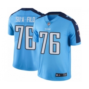 Men's Nike Tennessee Titans #76 Xavier Su'a-Filo Elite Light Blue Rush Vapor Untouchable NFL Jersey