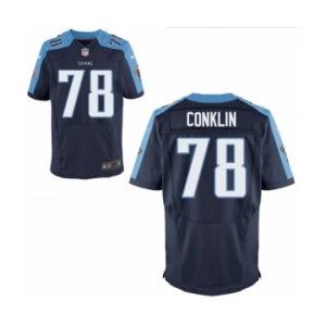 Men's Nike Tennessee Titans #78 Jack Conklin Elite Navy Blue Alternate NFL Jersey