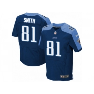 Men's Nike Tennessee Titans #81 Jonnu Smith Elite Navy Blue Alternate NFL Jersey