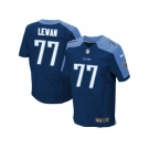 Men's Tennessee Titans #77 Taylor Lewan Navy Blue Elite NFL Jersey