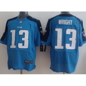nike nfl jerseys tennessee titans #13 wright blue[Elite]