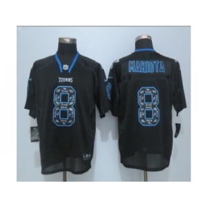 nike tennessee titans #8 mariota black jerseys[lights out elite]