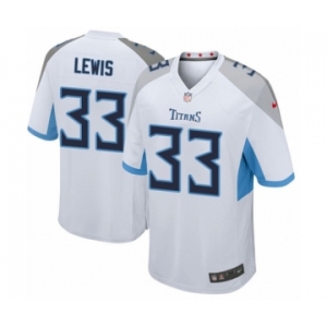 Men's Nike Tennessee Titans #33 Dion Lewis Game White NFL Jersey