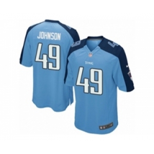 Men's Nike Tennessee Titans #49 Rashad Johnson Game Light Blue Team Color NFL Jersey
