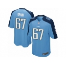 Men's Nike Tennessee Titans #67 Quinton Spain Game Light Blue Team Color NFL Jersey