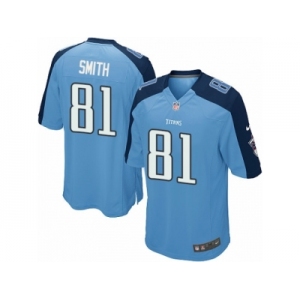 Men's Nike Tennessee Titans #81 Jonnu Smith Game Light Blue Team Color NFL Jersey