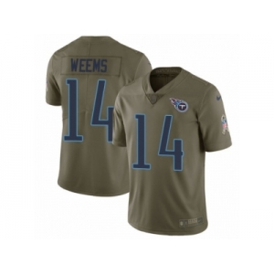 Men Nike Tennessee Titans #14 Eric Weems Limited Olive 2017 Salute to Service NFL Jersey