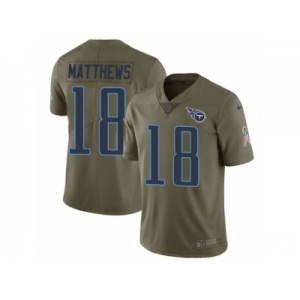 Men Nike Tennessee Titans #18 Rishard Matthews Limited Olive 2017 Salute to Service NFL Jersey