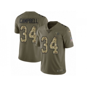 Men Nike Tennessee Titans #34 Earl Campbell Limited Olive Camo 2017 Salute to Service NFL Jersey