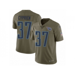 Men Nike Tennessee Titans #37 Johnathan Cyprien Limited Olive 2017 Salute to Service NFL Jersey