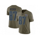 Men Nike Tennessee Titans #87 Eric Decker Limited Olive 2017 Salute to Service NFL Jersey