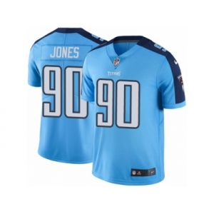 Men Nike Tennessee Titans #90 DaQuan Jones Limited Light Blue Rush Vapor Untouchable NFL Jersey