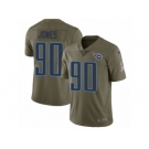 Men Nike Tennessee Titans #90 DaQuan Jones Limited Olive 2017 Salute to Service NFL Jersey