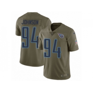 Men Nike Tennessee Titans #94 Austin Johnson Limited Olive 2017 Salute to Service NFL Jersey