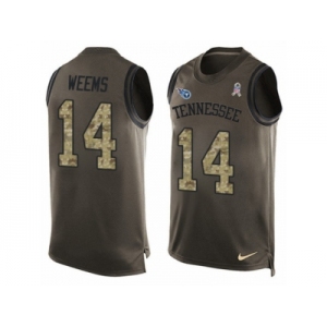 Men's Nike Tennessee Titans #14 Eric Weems Limited Green Salute to Service Tank Top NFL Jersey