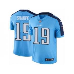 Men's Nike Tennessee Titans #19 Tajae Sharpe Limited Light Blue Rush NFL Jersey