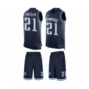 Men's Nike Tennessee Titans #21 Malcolm Butler Limited Navy Blue Tank Top Suit NFL Jersey