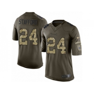 Men's Nike Tennessee Titans #24 Daimion Stafford Limited Green Salute to Service NFL Jersey