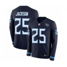 Men's Nike Tennessee Titans #25 Adoree' Jackson Limited Navy Blue Therma Long Sleeve NFL Jersey