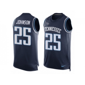 Men's Nike Tennessee Titans #25 Rashad Johnson Limited Navy Blue Player Name & Number Tank Top NFL Jersey