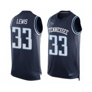 Men's Nike Tennessee Titans #33 Dion Lewis Limited Navy Blue Player Name & Number Tank Top NFL Jersey