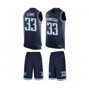 Men's Nike Tennessee Titans #33 Dion Lewis Limited Navy Blue Tank Top Suit NFL Jersey