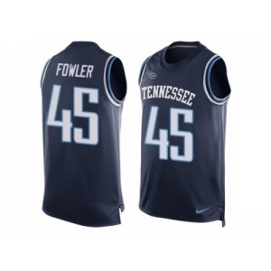 Men's Nike Tennessee Titans #45 Jalston Fowler Limited Navy Blue Player Name & Number Tank Top NFL Jersey