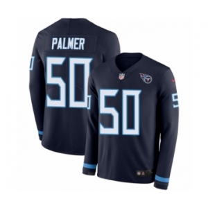 Men's Nike Tennessee Titans #50 Nate Palmer Limited Navy Blue Therma Long Sleeve NFL Jersey