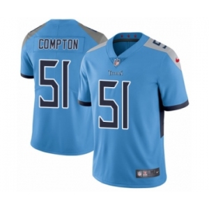Men's Nike Tennessee Titans #51 Will Compton Light Blue Alternate Vapor Untouchable Limited Player NFL Jersey