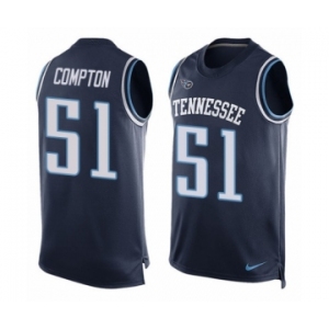 Men's Nike Tennessee Titans #51 Will Compton Limited Navy Blue Player Name & Number Tank Top NFL Jersey