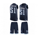 Men's Nike Tennessee Titans #51 Will Compton Limited Navy Blue Tank Top Suit NFL Jersey