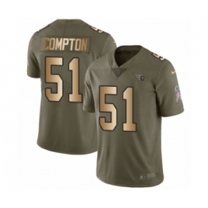 Men's Nike Tennessee Titans #51 Will Compton Limited Olive Gold 2017 Salute to Service NFL Jersey
