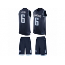 Men's Nike Tennessee Titans #6 Brett Kern Limited Navy Blue Tank Top Suit NFL Jersey