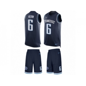 Men's Nike Tennessee Titans #6 Brett Kern Limited Navy Blue Tank Top Suit NFL Jersey