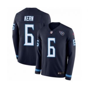 Men's Nike Tennessee Titans #6 Brett Kern Limited Navy Blue Therma Long Sleeve NFL Jersey