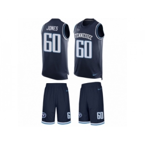 Men's Nike Tennessee Titans #60 Ben Jones Limited Navy Blue Tank Top Suit NFL Jersey