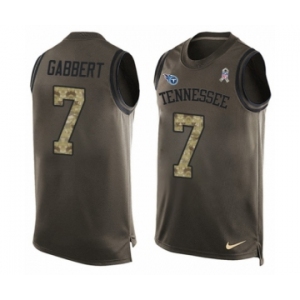 Men's Nike Tennessee Titans #7 Blaine Gabbert Limited Green Salute to Service Tank Top NFL Jersey