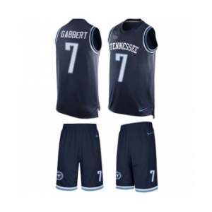 Men's Nike Tennessee Titans #7 Blaine Gabbert Limited Navy Blue Tank Top Suit NFL Jersey