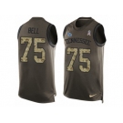 Men's Nike Tennessee Titans #75 Byron Bell Limited Green Salute to Service Tank Top NFL Jersey