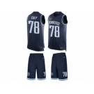 Men's Nike Tennessee Titans #78 Curley Culp Limited Navy Blue Tank Top Suit NFL Jersey