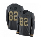Men's Nike Tennessee Titans #82 Delanie Walker Limited Black Salute to Service Therma Long Sleeve NFL Jersey