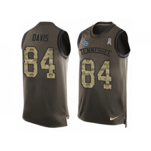 Men's Nike Tennessee Titans #84 Corey Davis Limited Green Salute to Service Tank Top NFL Jersey