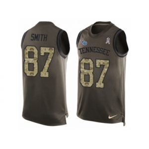 Men's Nike Tennessee Titans #87 Jonnu Smith Limited Green Salute to Service Tank Top NFL Jersey