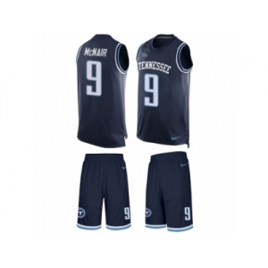 Men's Nike Tennessee Titans #9 Steve McNair Limited Navy Blue Tank Top Suit NFL Jersey
