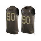Men's Nike Tennessee Titans #90 DaQuan Jones Limited Green Salute to Service Tank Top NFL Jersey