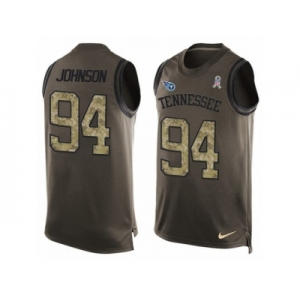 Men's Nike Tennessee Titans #94 Austin Johnson Limited Green Salute to Service Tank Top NFL Jersey