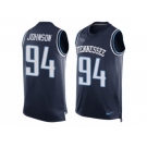 Men's Nike Tennessee Titans #94 Austin Johnson Limited Navy Blue Player Name & Number Tank Top NFL Jersey