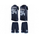 Men's Nike Tennessee Titans #94 Austin Johnson Limited Navy Blue Tank Top Suit NFL Jersey