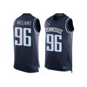 Men's Nike Tennessee Titans #96 Sylvester Williams Limited Navy Blue Player Name & Number Tank Top Tank Top NFL Jersey